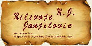 Milivoje Janjilović vizit kartica